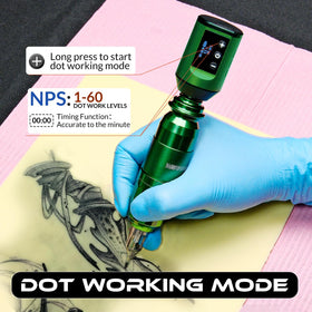 Battery pack of Wormhole Tattoo Gun Kit showing voltage settings