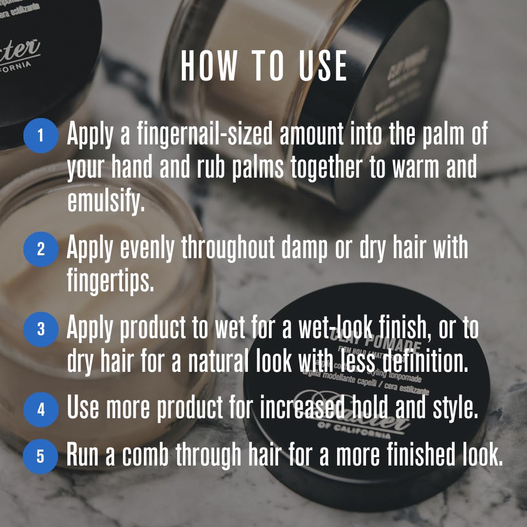 Baxter of California Clay Pomade with comb and shampoo