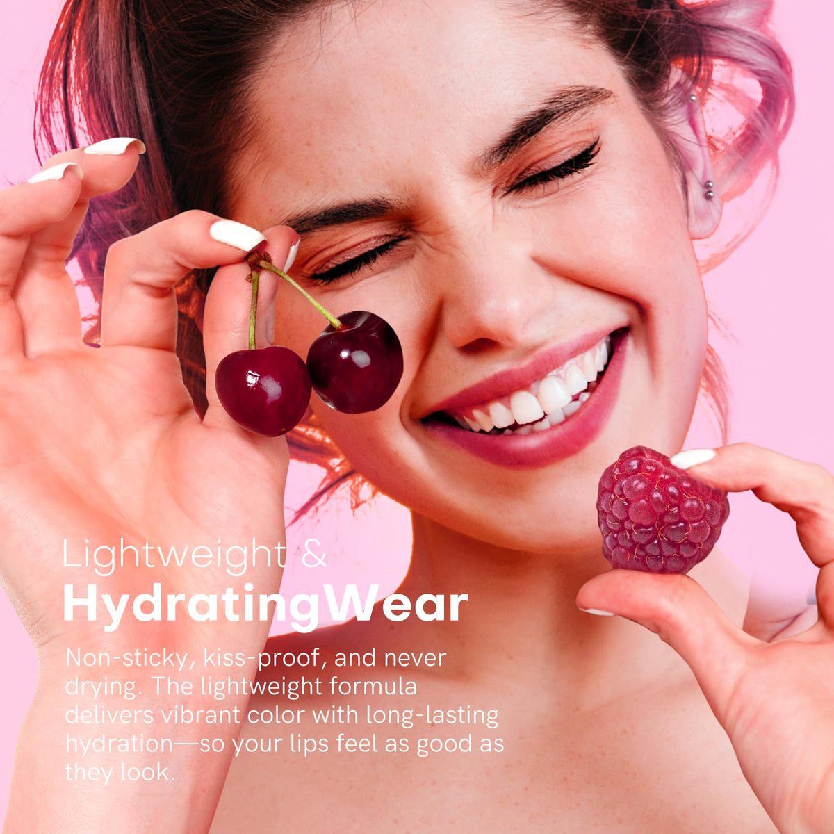 bayfree Lip Tint Stain Set displayed with makeup brushes