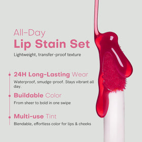 bayfree Lip Tint Stain Set packaging close-up