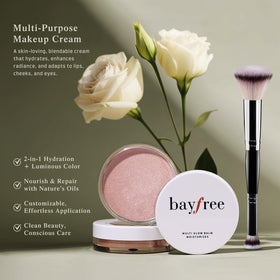 bayfree Multi Glow Balm applied on cheeks