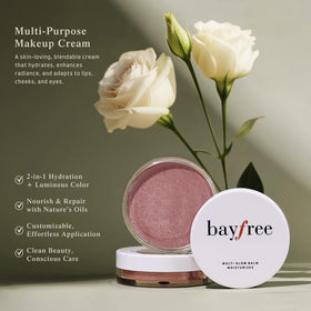 bayfree Multi Glow Balm applied on cheeks