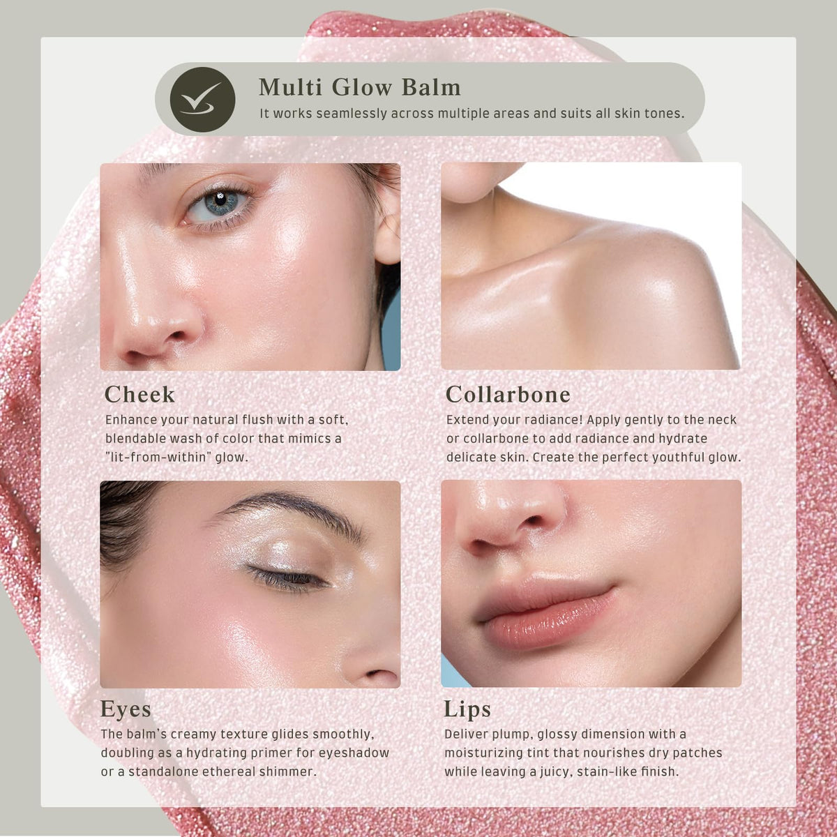bayfree Multi Glow Balm on lips