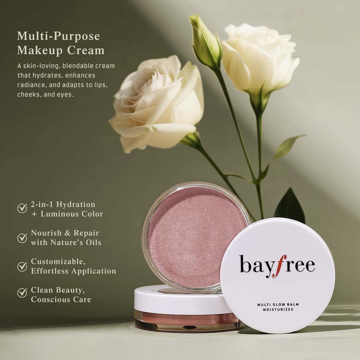 bayfree Multi Glow Balm packaging with product details