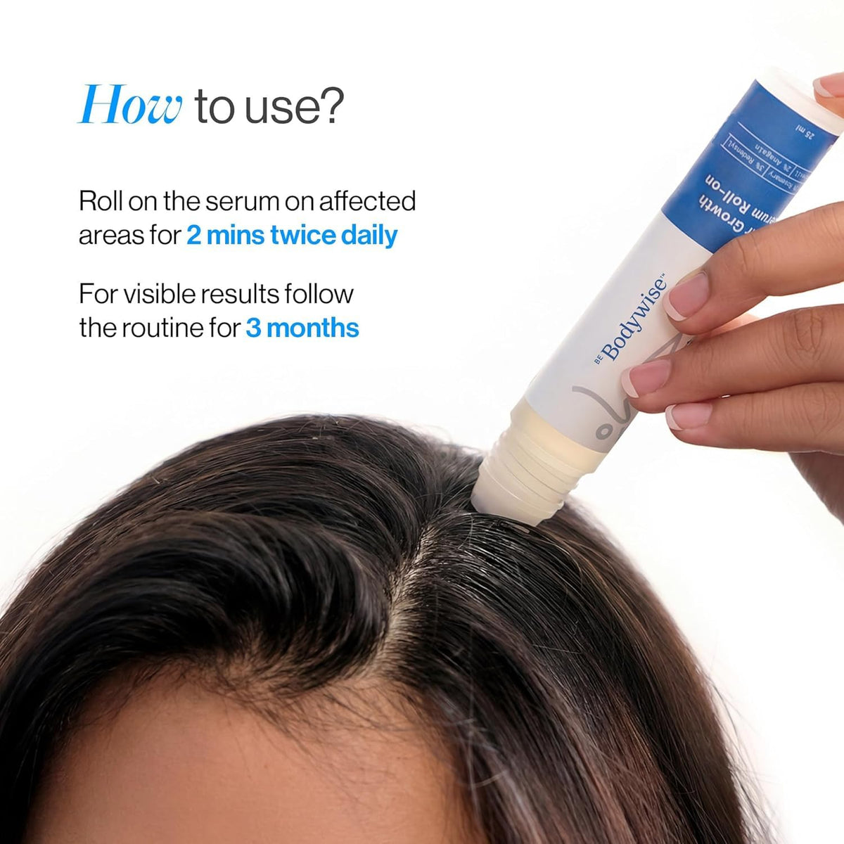 Be Bodywise Rosemary Hair Growth Serum Roll On 10 ml side view