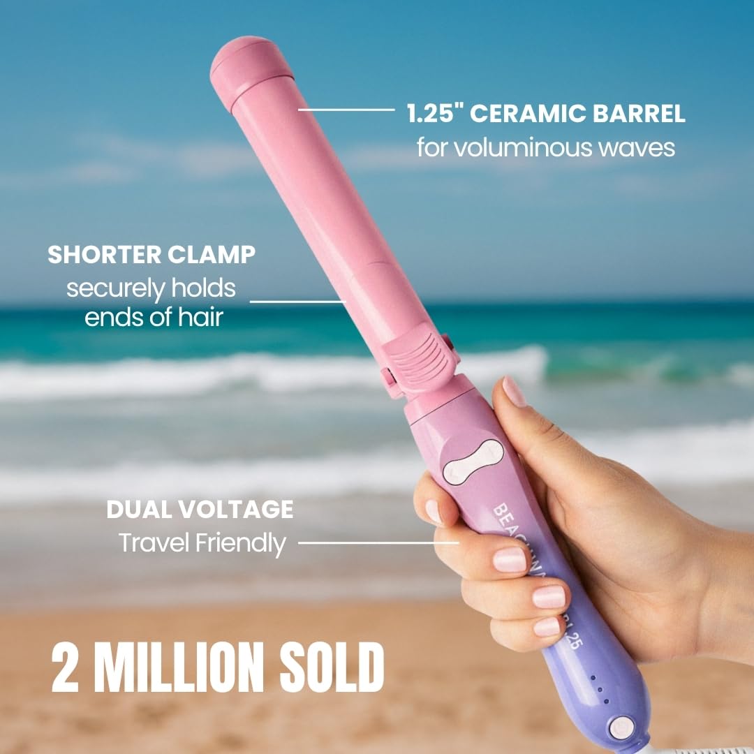 Beachwaver B1.25 Pink Sunset curling iron side view