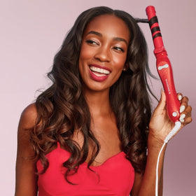 Beachwaver B1 Rotating Curling Iron in lifestyle setting
