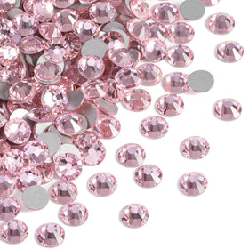 BEADSLAND Flat Back Crystal Rhinestones SS30 light pink front view