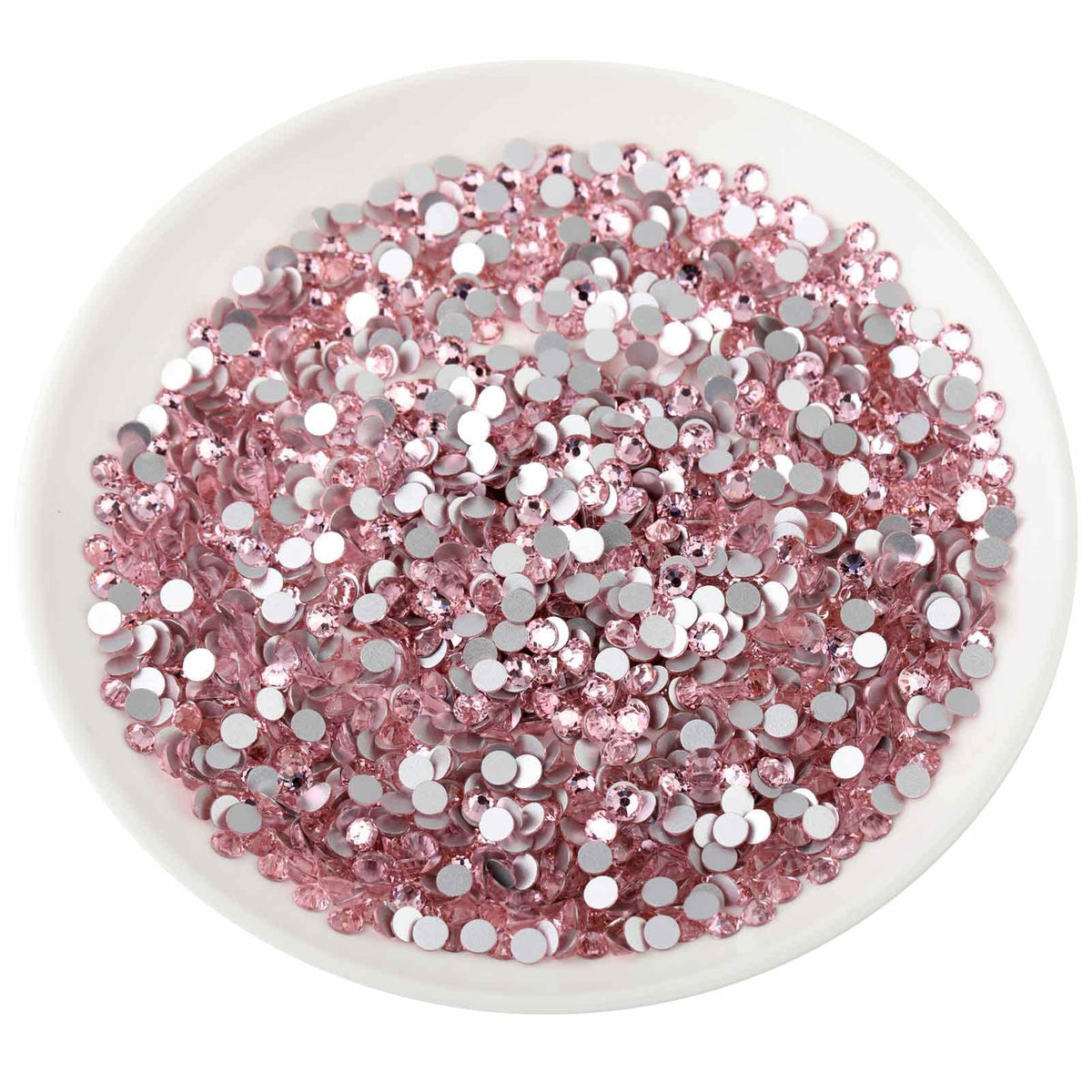 BEADSLAND Flat Back Crystal Rhinestones SS30 light pink in use on nails