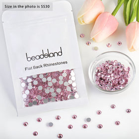 BEADSLAND Flat Back Crystal Rhinestones SS30 light pink on a craft project