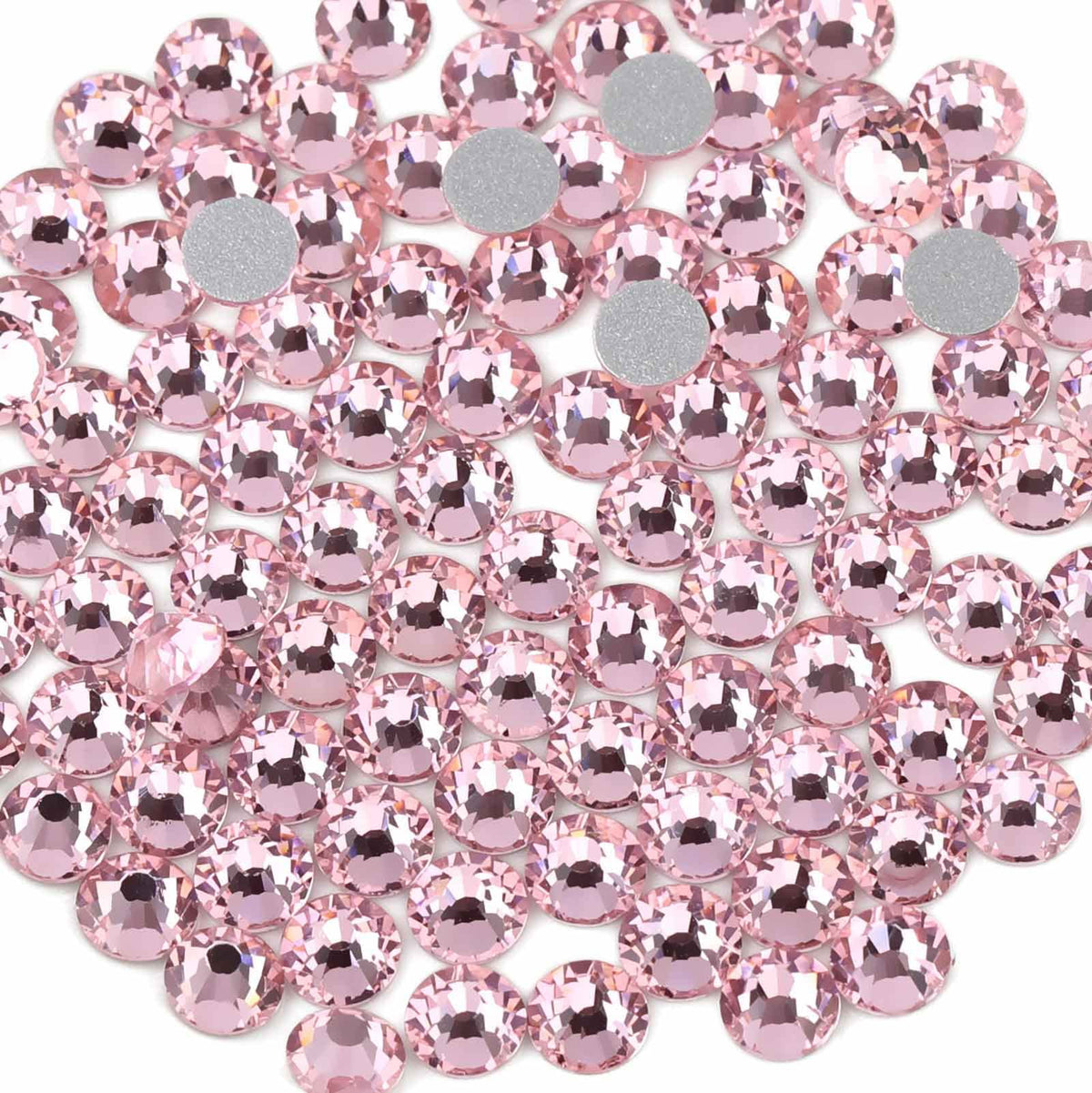 BEADSLAND Flat Back Crystal Rhinestones SS30 light pink pack