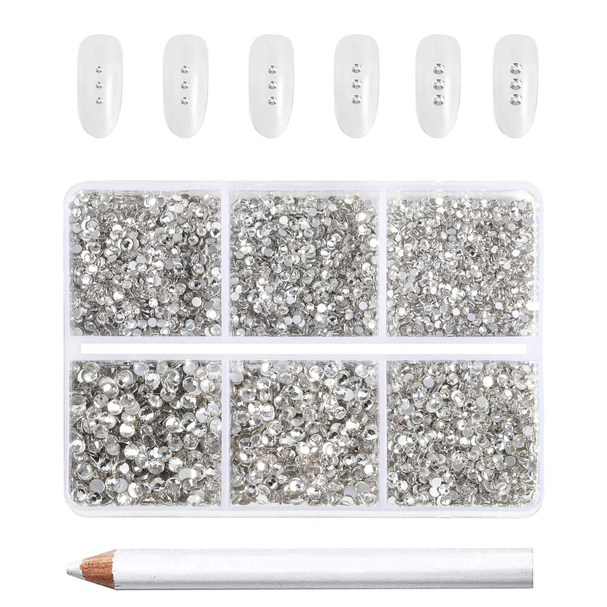 BEADSLAND Flatback Rhinestones 7200pcs assorted sizes in packaging