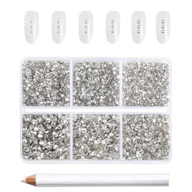 BEADSLAND Flatback Rhinestones 7200pcs assorted sizes in packaging