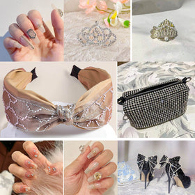 BEADSLAND Flatback Rhinestones displayed in separate grid packaging