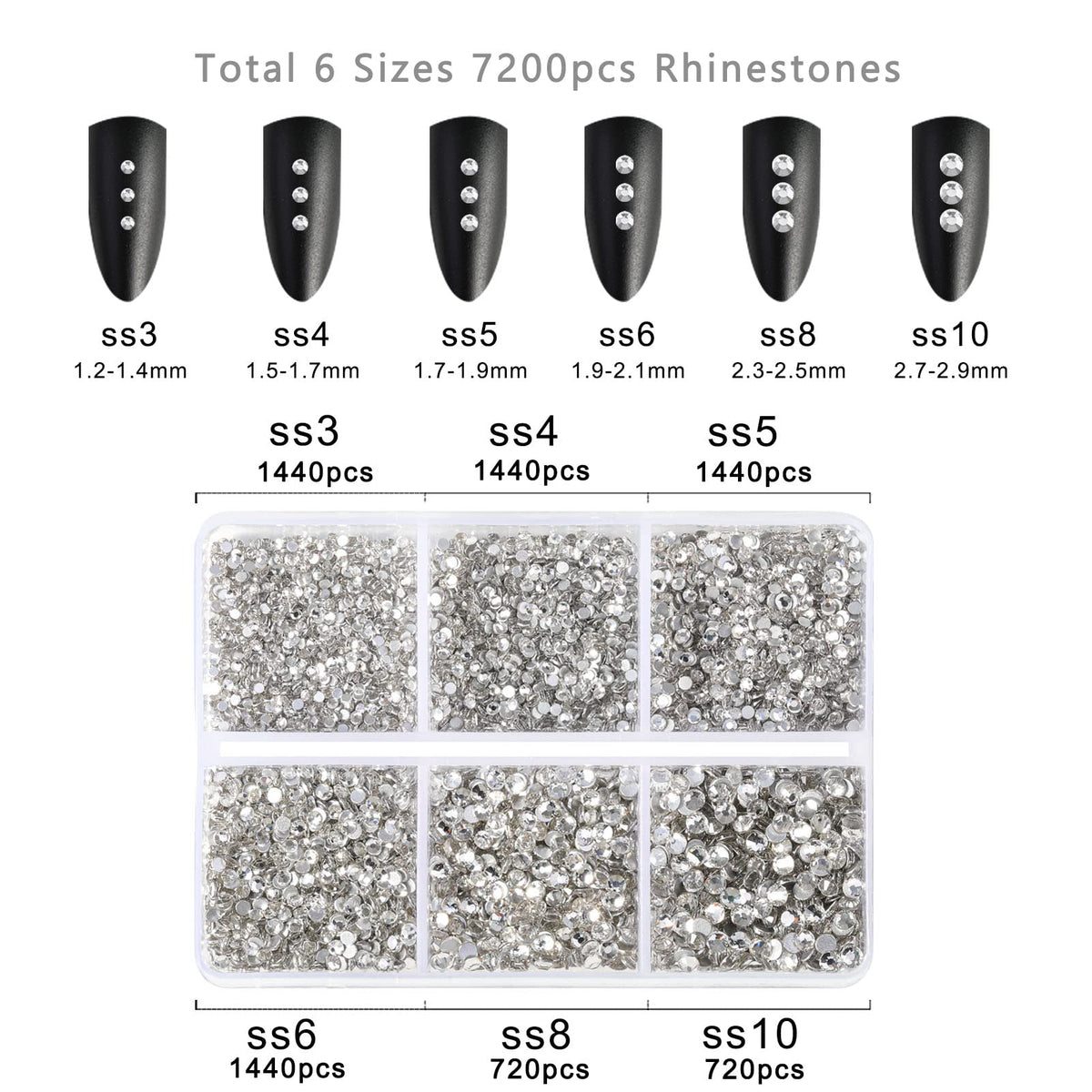 BEADSLAND Flatback Rhinestones used in nail art design