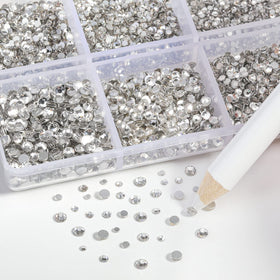 BEADSLAND Flatback Rhinestones with wax pencil for application