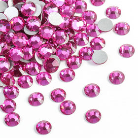 BEADSLAND Fuchsia Flat Back Crystal Rhinestones pack front view
