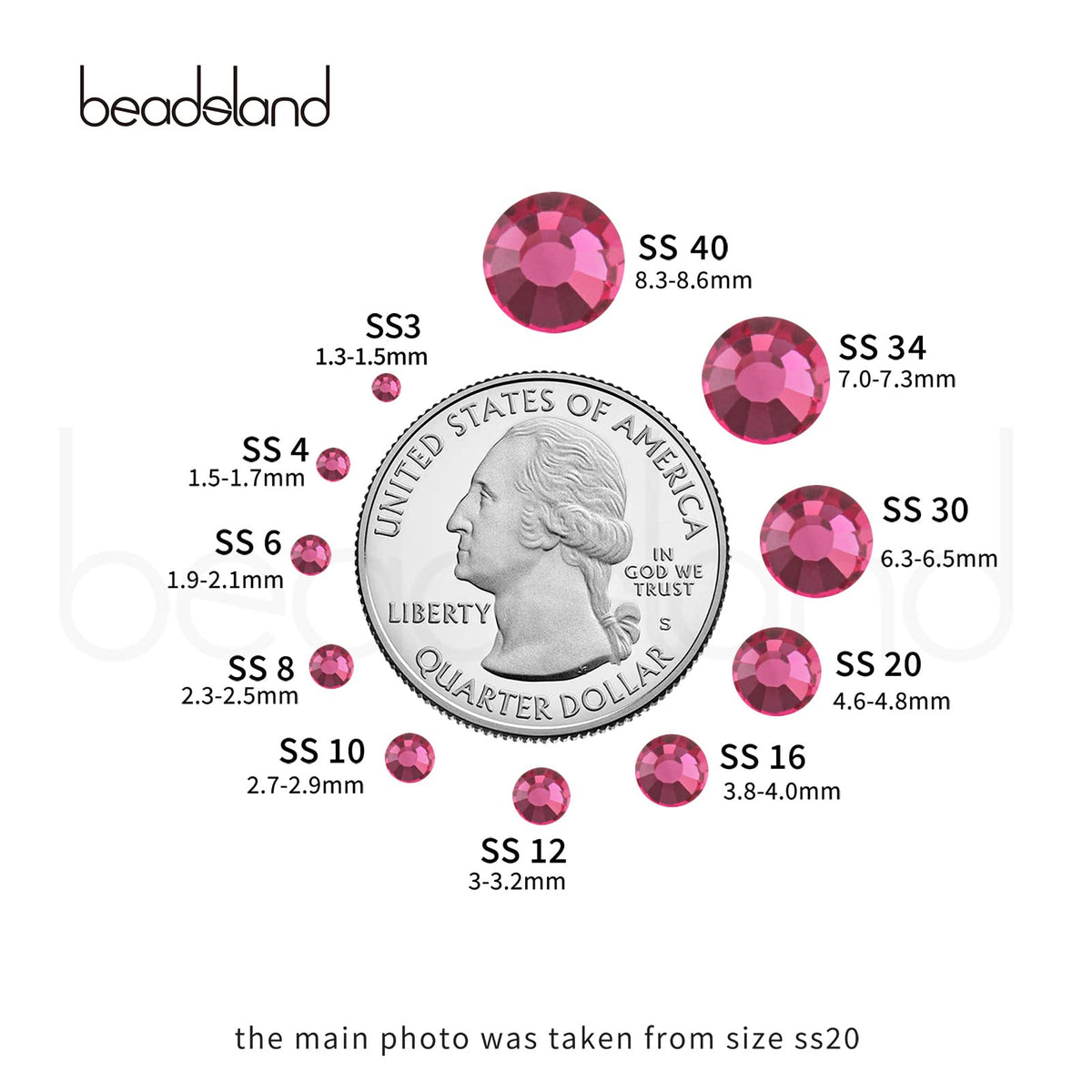 BEADSLAND rhinestones displayed on a craft project