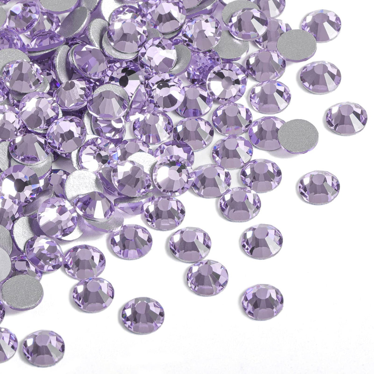 BEADSLAND violet flat back rhinestones SS30 pack front view