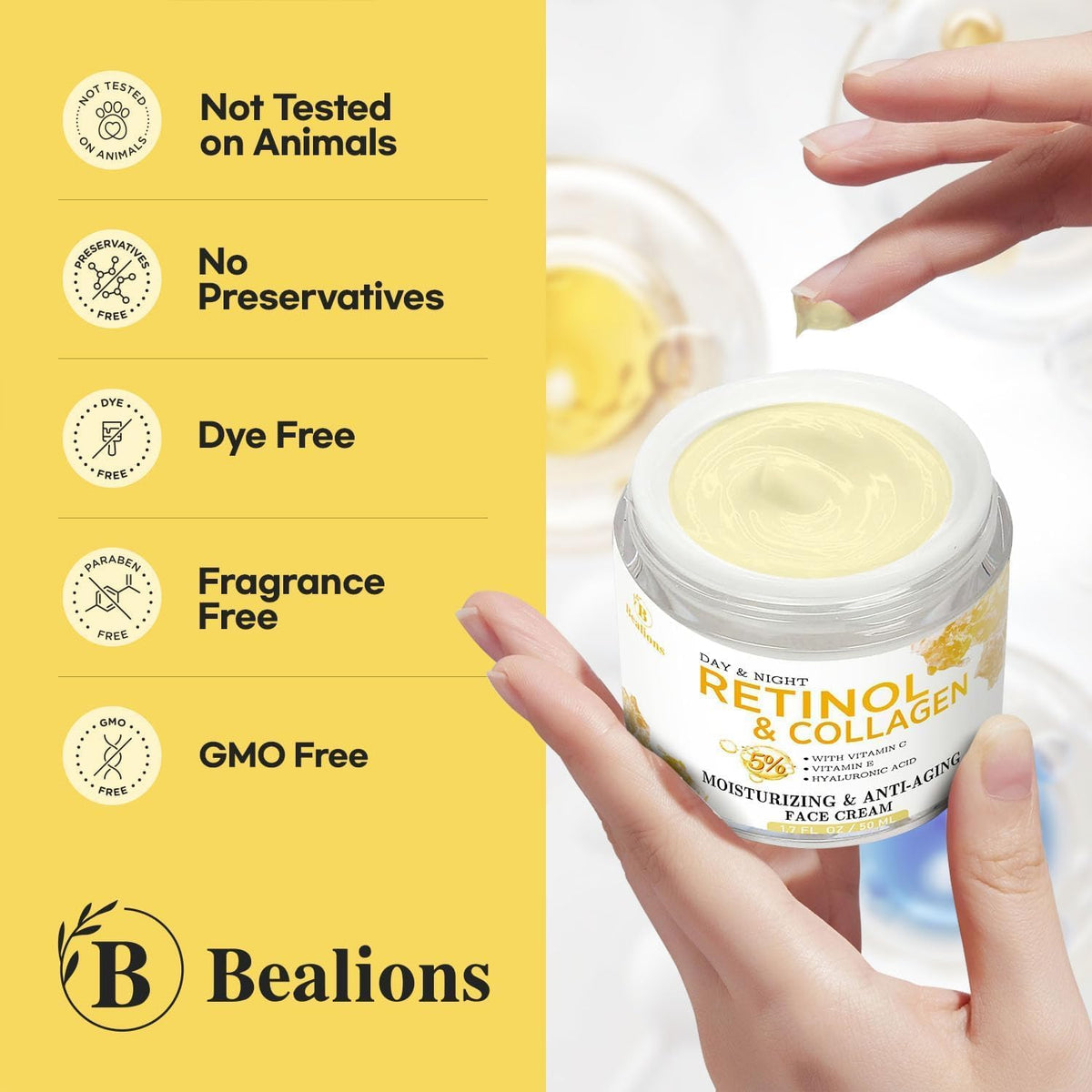Bealions Retinol Cream in a lifestyle setting