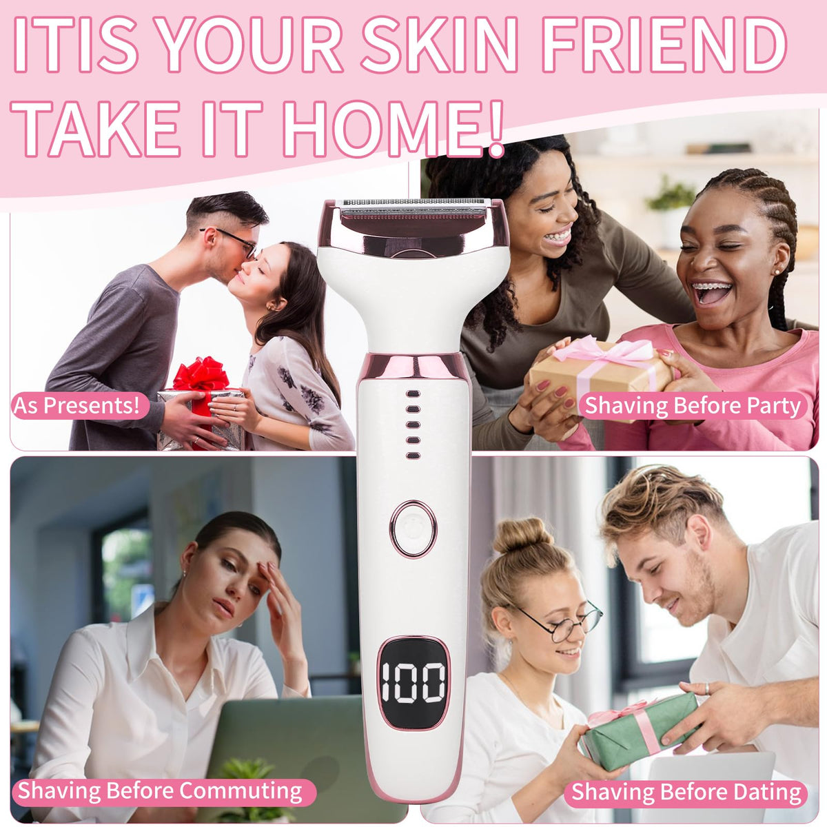 Beanify Electric Razor displayed on a bathroom counter