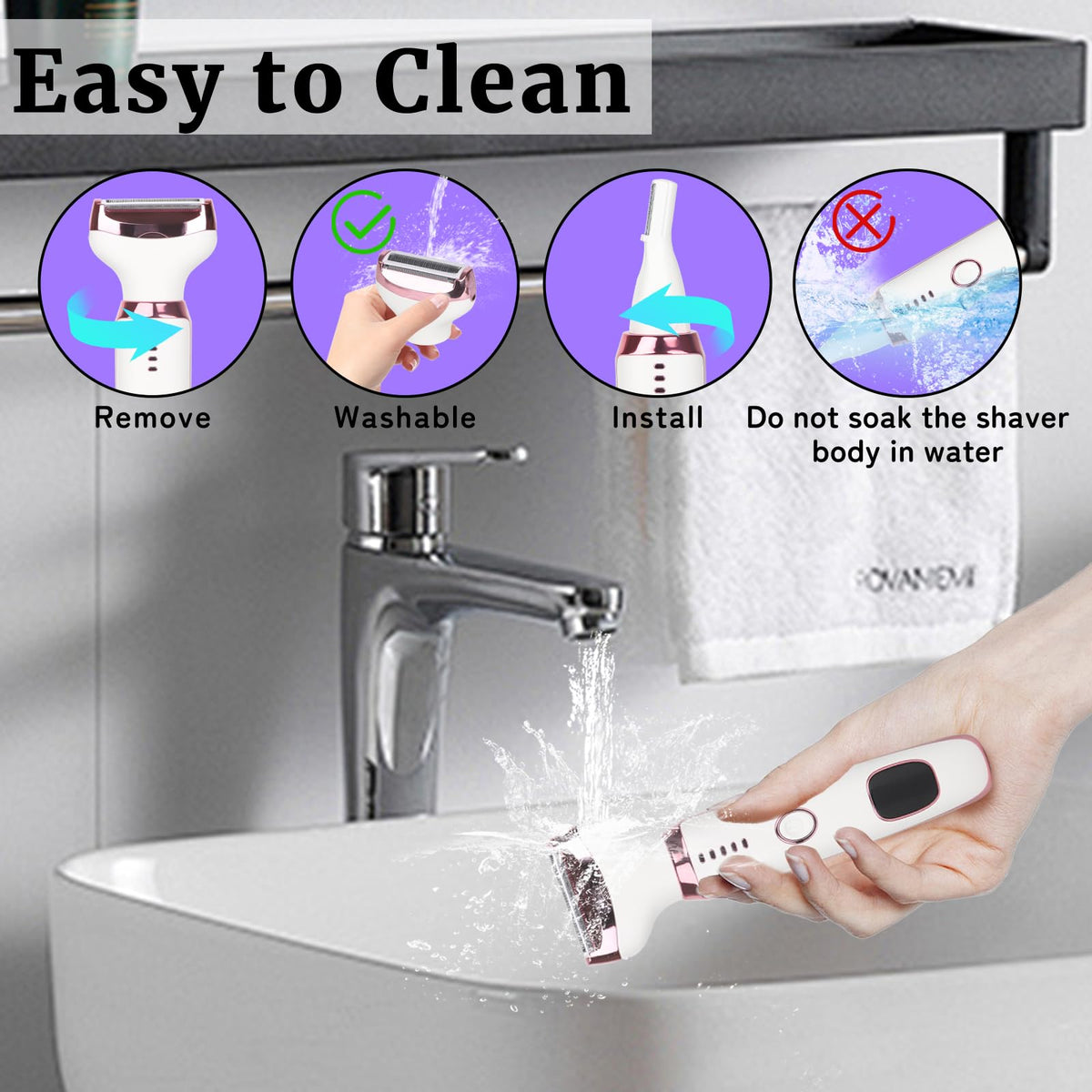 Beanify Electric Razor with waterproof feature demonstration