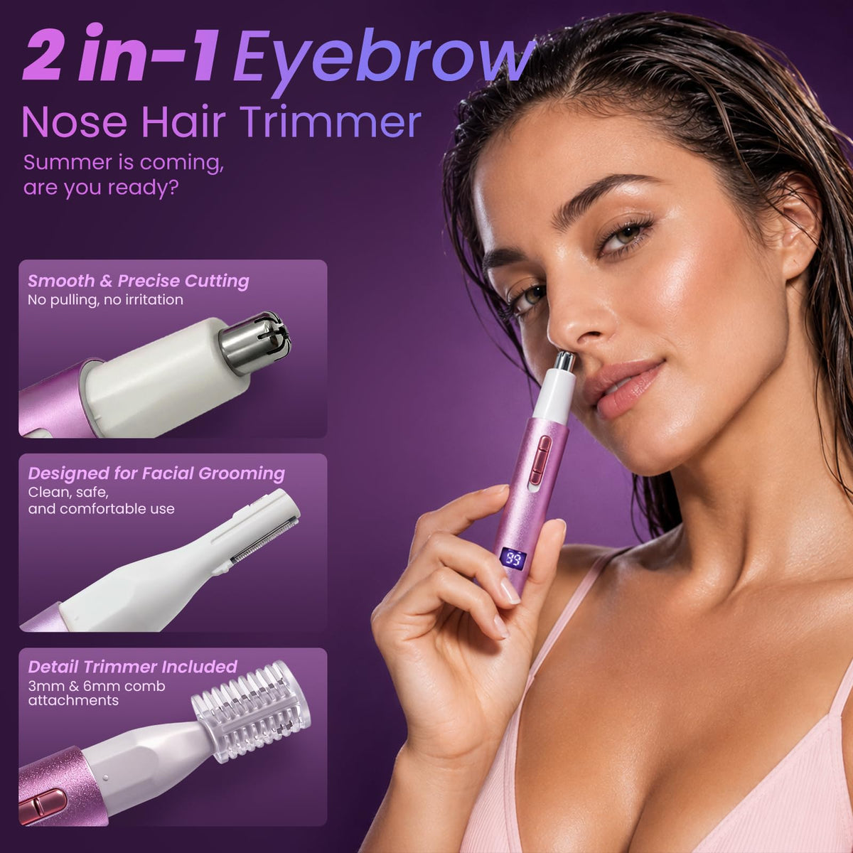 Beanify Nose & Ear Hair Trimmer with LED display