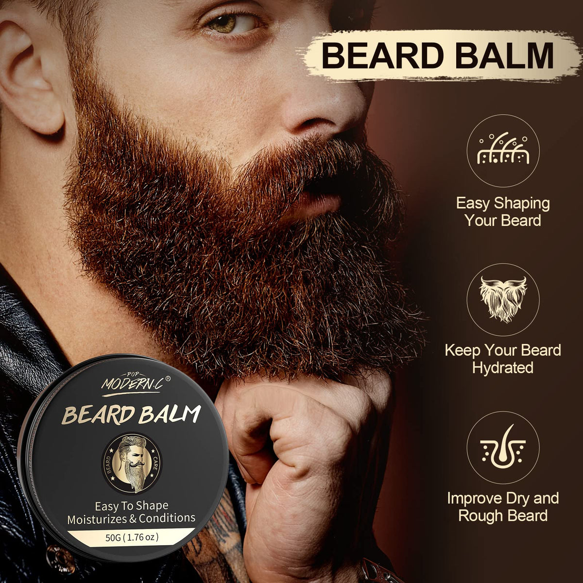 Beard balm tin from POP MODERN.C