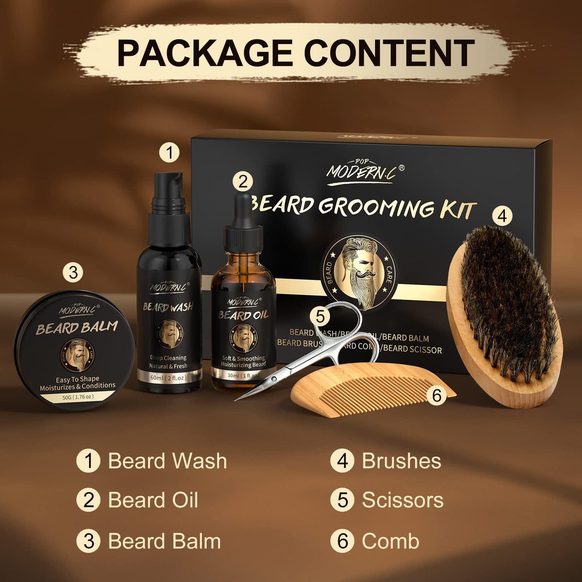 Beard brush from POP MODERN.C grooming kit