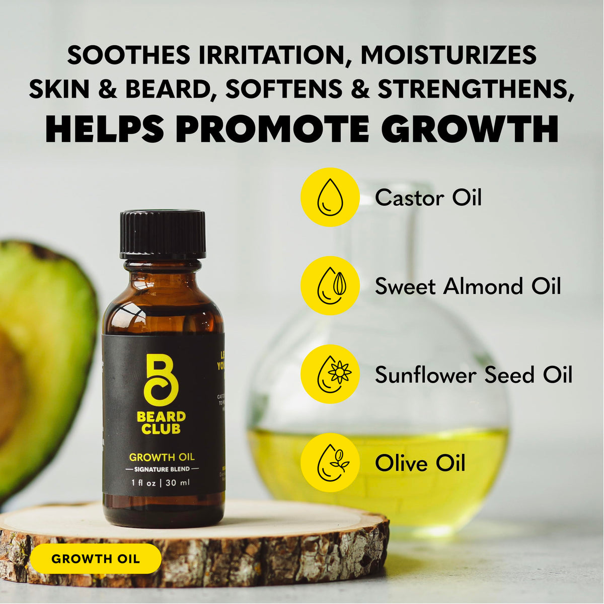 Beard Growth Vitamins container with essential vitamins
