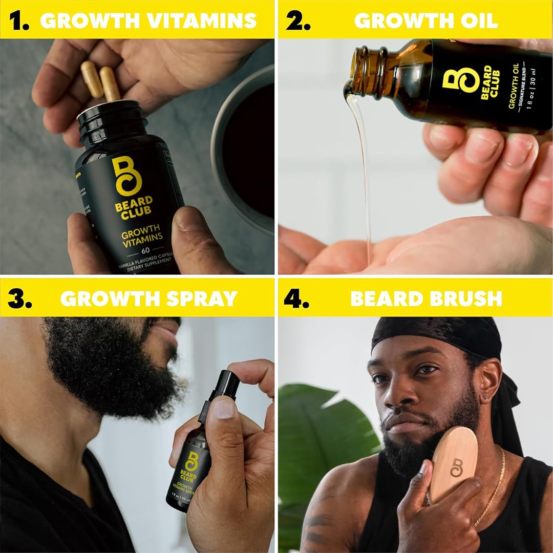 Beard Growth Vitamins in a container