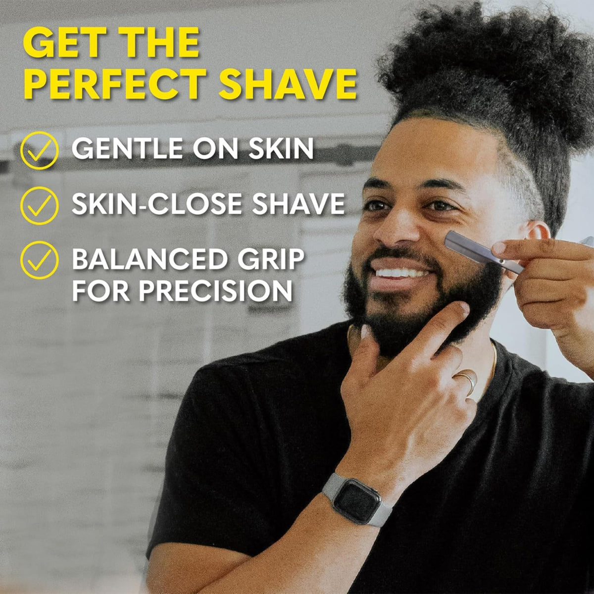 Beard Shampoo bottle on a wooden surface