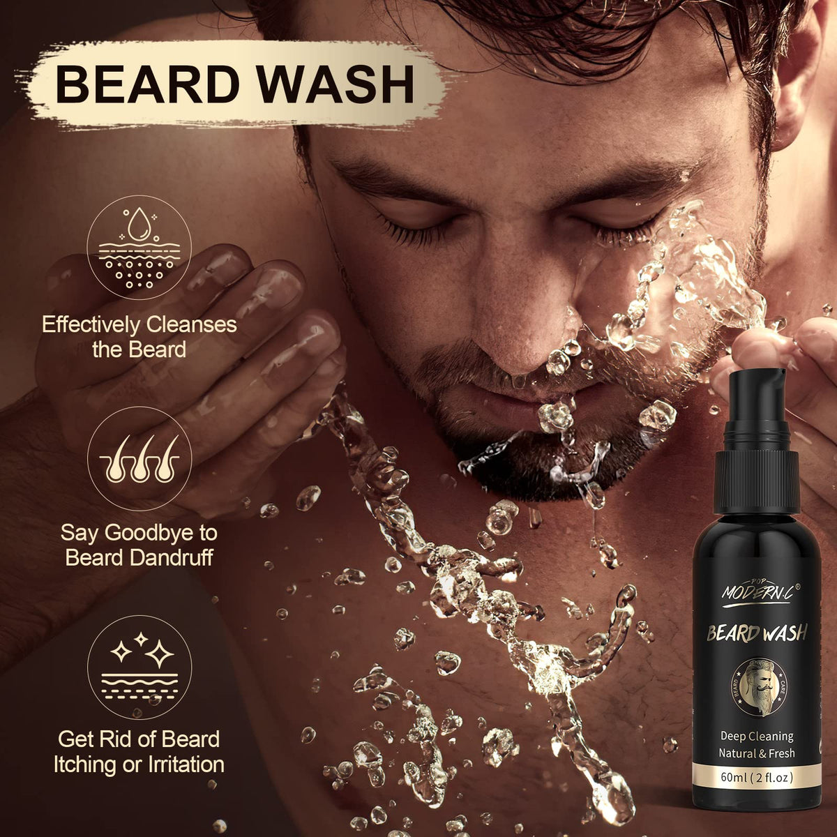 Beard wash shampoo bottle from POP MODERN.C