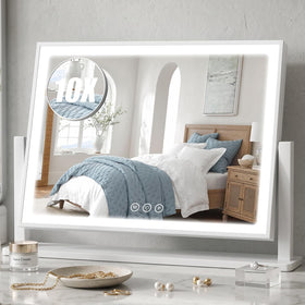 Bearolve 17"×12.2" vanity mirror front view with LED lights