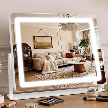Bearolve 22"×17" LED Vanity Mirror front view with lights