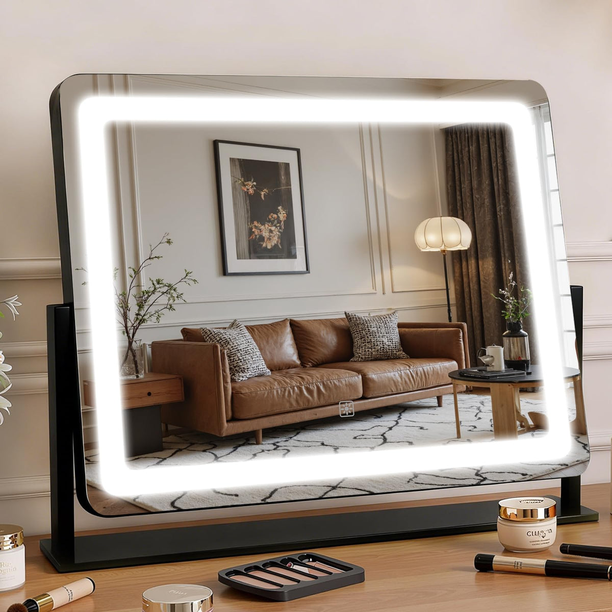 Bearolve 22-inch vanity mirror with LED lights front view