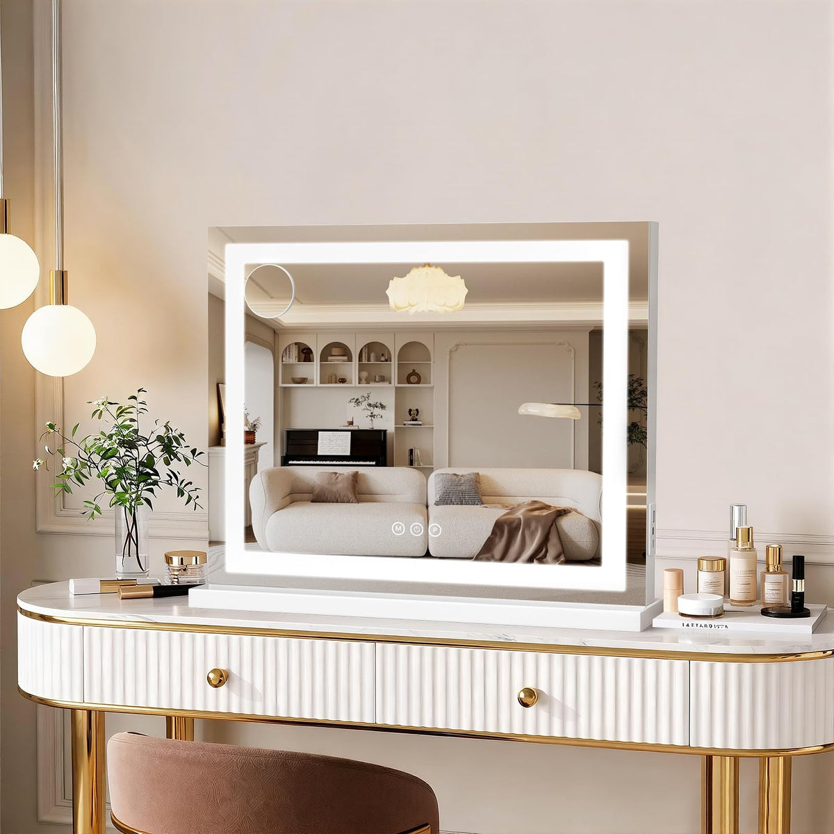 Bearolve Vanity Mirror 23x19 in a stylish vanity setup