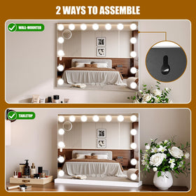 Bearolve Vanity Mirror back view with metal frame