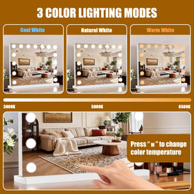 Bearolve Vanity Mirror close-up of dimmable bulbs