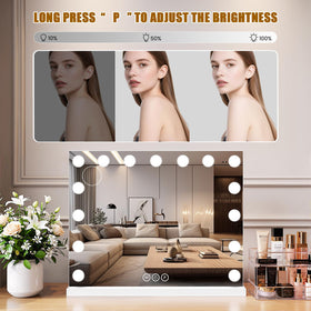 Bearolve Vanity Mirror displaying three colour lighting modes