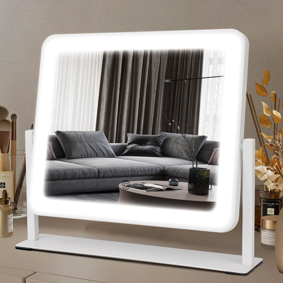 Bearolve Vanity Mirror front view with LED lights