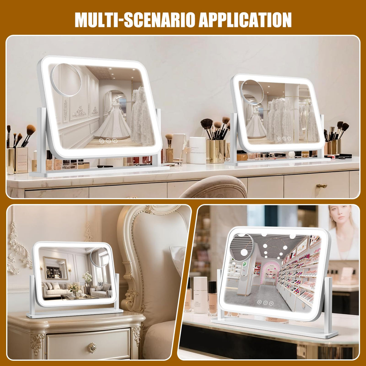 Bearolve vanity mirror in a stylish makeup setup