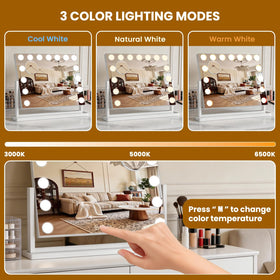Bearolve Vanity Mirror side view showcasing 360° rotation