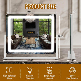 Bearolve Vanity Mirror side view showing 360° rotation