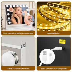 Bearolve Vanity Mirror with adjustable brightness in use