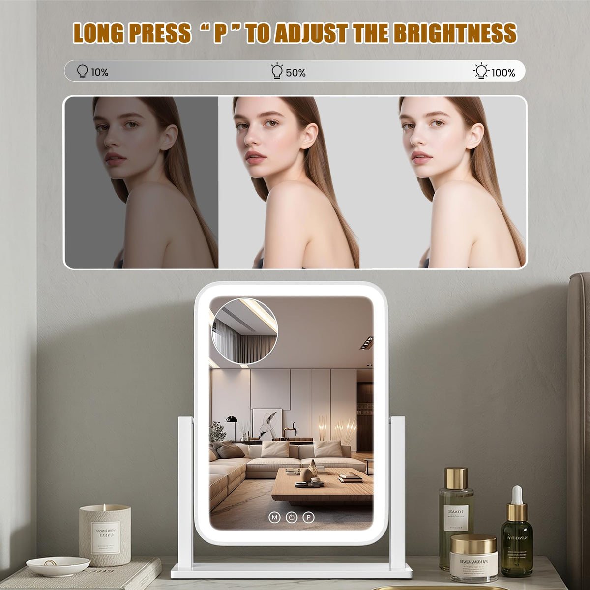Bearolve Vanity Mirror with cool light setting