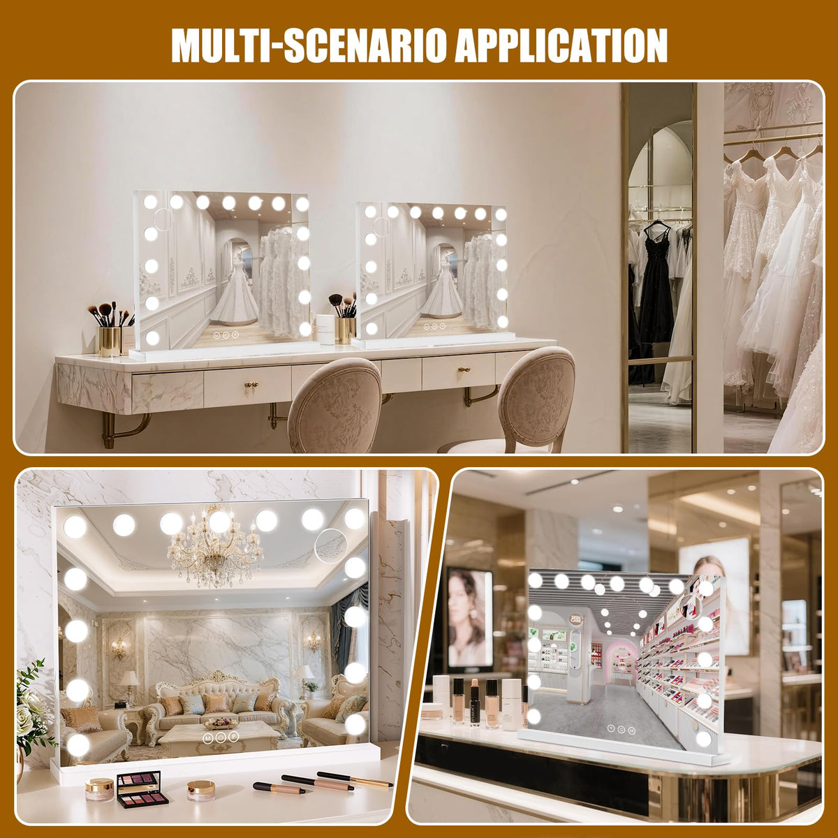 Bearolve Vanity Mirror with detachable 10X magnifying mirror