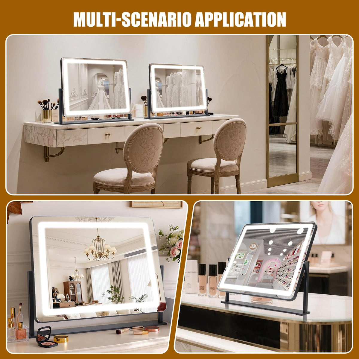 Bearolve vanity mirror with warm light setting