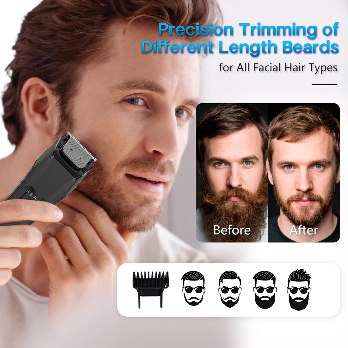 Beatslm Beard Trimmer LED display showing battery level