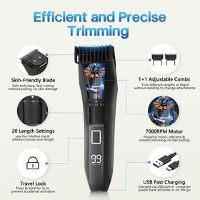 Beatslm Beard Trimmer side view with USB charging port